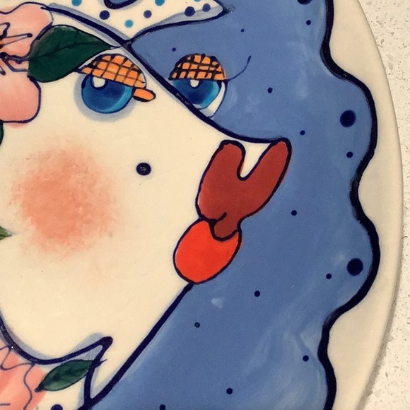 Diane Stoneware Artware Come Dream With Me Lipstick Fish Plate - Picture 3 of 9